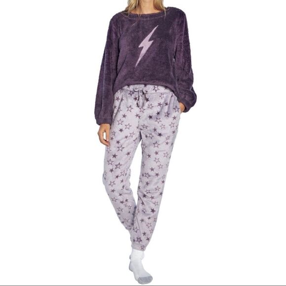 Wildfox Lightening and Stars Plush Lounge Set NWT - Picture 1 of 16